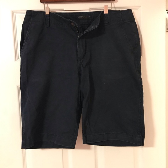 Aeropostale men’s navy blue flat front shorts 32 - Picture 1 of 5